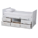 Baxton Studio Mirza Modern and Contemporary White Finished Wood 5-Drawer Twin Size Storage Bed with Pull-Out Desk - BSOMG0041-White-Twin