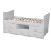 Baxton Studio Mirza Modern and Contemporary White Finished Wood 5-Drawer Twin Size Storage Bed with Pull-Out Desk - BSOMG0041-White-Twin