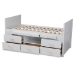 Baxton Studio Mirza Modern and Contemporary White Finished Wood 5-Drawer Twin Size Storage Bed with Pull-Out Desk - BSOMG0041-White-Twin