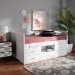 Baxton Studio Mirza Modern and Contemporary White Finished Wood 5-Drawer Twin Size Storage Bed with Pull-Out Desk - BSOMG0041-White-Twin