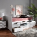 Baxton Studio Mirza Modern and Contemporary White Finished Wood 5-Drawer Twin Size Storage Bed with Pull-Out Desk - BSOMG0041-White-Twin