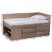 Baxton Studio Levon Modern and Contemporary Antique Oak Finished Wood 4-Drawer Twin Size Storage Bed - BSOMG0042-Antique Oak-Twin