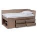 Baxton Studio Levon Modern and Contemporary Antique Oak Finished Wood 4-Drawer Twin Size Storage Bed - BSOMG0042-Antique Oak-Twin
