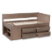 Baxton Studio Levon Modern and Contemporary Antique Oak Finished Wood 4-Drawer Twin Size Storage Bed - BSOMG0042-Antique Oak-Twin