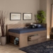 Baxton Studio Levon Modern and Contemporary Antique Oak Finished Wood 4-Drawer Twin Size Storage Bed - BSOMG0042-Antique Oak-Twin