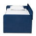 Baxton Studio Jona Modern and Contemporary Transitional Navy Blue Velvet Fabric Upholstered and Button Tufted Twin Size Daybed with Trundle - BSOCF9183-Navy Blue-Daybed-T/T