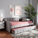 Baxton Studio Jona Modern and Contemporary Transitional Grey Velvet Fabric Upholstered and Button Tufted Twin Size Daybed with Trundle - BSOCF9183-Grey-Daybed-T/T