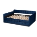 Baxton Studio Jona Modern and Contemporary Transitional Navy Blue Velvet Fabric Upholstered and Button Tufted Queen Size Daybed with Trundle - BSOCF9183-Navy Blue-Daybed-Q/T