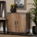 Baxton Studio Cyrille Modern and Contemporary Farmhouse Rustic Finished Wood 2-Door Shoe Cabinet - BSOID-SC001-Yosemile Oak-Shoe Rack
