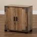 Baxton Studio Cyrille Modern and Contemporary Farmhouse Rustic Finished Wood 2-Door Shoe Cabinet - BSOID-SC001-Yosemile Oak-Shoe Rack