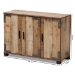 Baxton Studio Cyrille Modern and Contemporary Farmhouse Rustic Finished Wood 3-Door Shoe Cabinet - BSOID-SC002-Yosemile Oak-Shoe Rack