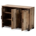 Baxton Studio Cyrille Modern and Contemporary Farmhouse Rustic Finished Wood 3-Door Shoe Cabinet - BSOID-SC002-Yosemile Oak-Shoe Rack