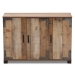 Baxton Studio Cyrille Modern and Contemporary Farmhouse Rustic Finished Wood 3-Door Shoe Cabinet - BSOID-SC002-Yosemile Oak-Shoe Rack