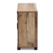 Baxton Studio Cyrille Modern and Contemporary Farmhouse Rustic Finished Wood 3-Door Shoe Cabinet - BSOID-SC002-Yosemile Oak-Shoe Rack