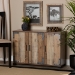 Baxton Studio Cyrille Modern and Contemporary Farmhouse Rustic Finished Wood 3-Door Shoe Cabinet - BSOID-SC002-Yosemile Oak-Shoe Rack