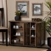 Baxton Studio Cyrille Modern and Contemporary Farmhouse Rustic Finished Wood 3-Door Shoe Cabinet - BSOID-SC002-Yosemile Oak-Shoe Rack