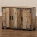 Baxton Studio Cyrille Modern and Contemporary Farmhouse Rustic Finished Wood 3-Door Shoe Cabinet - BSOID-SC002-Yosemile Oak-Shoe Rack