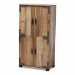 Baxton Studio Cyrille Modern and Contemporary Farmhouse Rustic Finished Wood 4-Door Shoe Cabinet