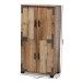 Baxton Studio Cyrille Modern and Contemporary Farmhouse Rustic Finished Wood 4-Door Shoe Cabinet - BSOID-SC003-Yosemile Oak-Shoe Rack