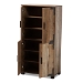 Baxton Studio Cyrille Modern and Contemporary Farmhouse Rustic Finished Wood 4-Door Shoe Cabinet - BSOID-SC003-Yosemile Oak-Shoe Rack