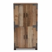 Baxton Studio Cyrille Modern and Contemporary Farmhouse Rustic Finished Wood 4-Door Shoe Cabinet - BSOID-SC003-Yosemile Oak-Shoe Rack