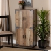 Baxton Studio Cyrille Modern and Contemporary Farmhouse Rustic Finished Wood 4-Door Shoe Cabinet - BSOID-SC003-Yosemile Oak-Shoe Rack