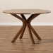 Baxton Studio Kenji Modern and Contemporary Walnut Brown Finished 45-Inch-Wide Round Wood Dining Table - BSORH7208T-Walnut-48-IN-DT