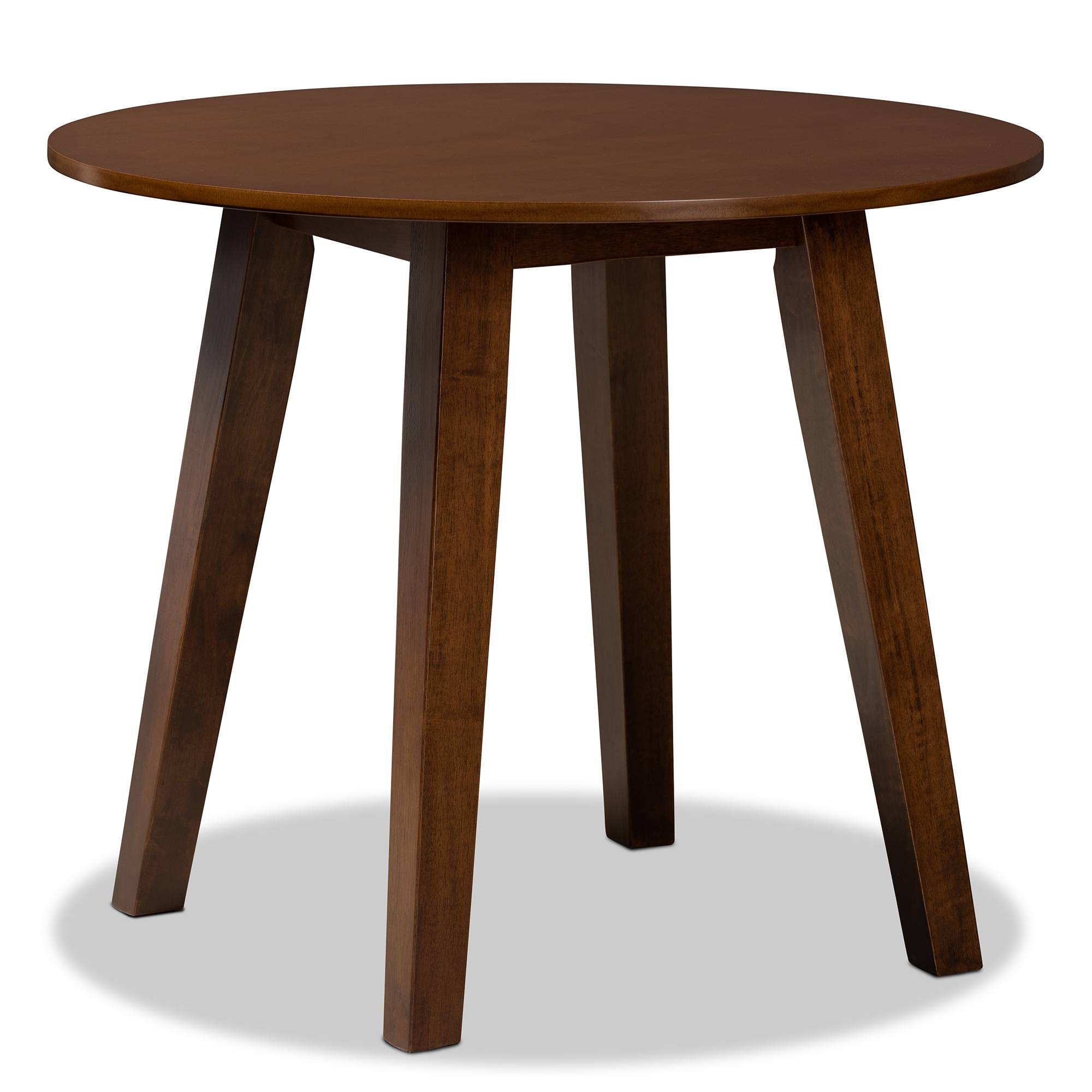 Baxton Studio Ela Modern and Contemporary Walnut Brown Finished 35-Inch-Wide Round Wood Dining Table