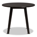 Baxton Studio Ela Modern and Contemporary Dark Brown Finished 35-Inch-Wide Round Wood Dining Table - BSORH7230T-Dark Brown-35-IN-DT