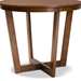 Baxton Studio Alayna Modern and Contemporary Walnut Brown Finished 35-Inch-Wide Round Wood Dining Table - BSORH7048T-Walnut-35-IN-DT