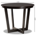 Baxton Studio Alayna Modern and Contemporary Dark Brown Finished 35-Inch-Wide Round Wood Dining Table - BSORH7048T-Dark Brown-35-IN-DT