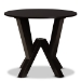 Baxton Studio Irene Modern and Contemporary Dark Brown Finished 35-Inch-Wide Round Wood Dining Table - BSORH7231T-Dark Brown-35-IN-DT