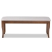 Baxton Studio Cornelie Modern and Contemporary Transitional Grey Fabric Upholstered and Walnut Brown Finished Wood Dining Bench - BSORH036-Grey/Walnut-Dining Bench