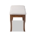 Baxton Studio Cornelie Modern and Contemporary Transitional Grey Fabric Upholstered and Walnut Brown Finished Wood Dining Bench - BSORH036-Grey/Walnut-Dining Bench