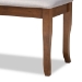 Baxton Studio Cornelie Modern and Contemporary Transitional Grey Fabric Upholstered and Walnut Brown Finished Wood Dining Bench - BSORH036-Grey/Walnut-Dining Bench
