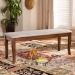Baxton Studio Cornelie Modern and Contemporary Transitional Grey Fabric Upholstered and Walnut Brown Finished Wood Dining Bench - BSORH036-Grey/Walnut-Dining Bench
