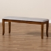 Baxton Studio Cornelie Modern and Contemporary Transitional Grey Fabric Upholstered and Walnut Brown Finished Wood Dining Bench - BSORH036-Grey/Walnut-Dining Bench