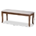Baxton Studio Cornelie Modern and Contemporary Transitional Grey Fabric Upholstered and Walnut Brown Finished Wood Dining Bench - BSORH036-Grey/Walnut-Dining Bench