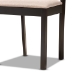 Baxton Studio Quinlan Modern and Contemporary Sand Fabric Upholstered and Dark Brown Finished Wood 5-Piece Dining Set - BSOQuinlan-Dark Brown/Sand-5PC Dining Set