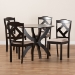 Baxton Studio Quinlan Modern and Contemporary Sand Fabric Upholstered and Dark Brown Finished Wood 5-Piece Dining Set - BSOQuinlan-Dark Brown/Sand-5PC Dining Set