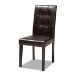 Baxton Studio Vida Modern and Contemporary Dark Brown Faux Leather Upholstered and Dark Brown Finished Wood 5-Piece Dining Set - BSOVida-Dark Brown-5PC Dining Set