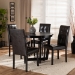 Baxton Studio Vida Modern and Contemporary Dark Brown Faux Leather Upholstered and Dark Brown Finished Wood 5-Piece Dining Set - BSOVida-Dark Brown-5PC Dining Set