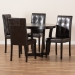 Baxton Studio Vida Modern and Contemporary Dark Brown Faux Leather Upholstered and Dark Brown Finished Wood 5-Piece Dining Set - BSOVida-Dark Brown-5PC Dining Set