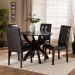 Baxton Studio Elira Modern and Contemporary Dark Brown Faux Leather Upholstered and Dark Brown Finished Wood 5-Piece Dining Set - BSOElira-Dark Brown-5PC Dining Set