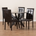 Baxton Studio Elira Modern and Contemporary Dark Brown Faux Leather Upholstered and Dark Brown Finished Wood 5-Piece Dining Set - BSOElira-Dark Brown-5PC Dining Set