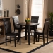 Baxton Studio Miya Modern and Contemporary Dark Brown Faux Leather Upholstered and Dark Brown Finished Wood 5-Piece Dining Set - BSOMiya-Dark Brown-5PC Dining Set