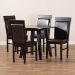 Baxton Studio Miya Modern and Contemporary Dark Brown Faux Leather Upholstered and Dark Brown Finished Wood 5-Piece Dining Set - BSOMiya-Dark Brown-5PC Dining Set