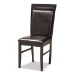 Baxton Studio Ancel Modern and Contemporary Dark Brown Faux Leather Upholstered and Dark Brown Finished Wood 5-Piece Dining Set - BSOAncel-Dark Brown-5PC Dining Set