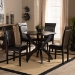 Baxton Studio Ancel Modern and Contemporary Dark Brown Faux Leather Upholstered and Dark Brown Finished Wood 5-Piece Dining Set - BSOAncel-Dark Brown-5PC Dining Set