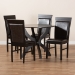Baxton Studio Ancel Modern and Contemporary Dark Brown Faux Leather Upholstered and Dark Brown Finished Wood 5-Piece Dining Set - BSOAncel-Dark Brown-5PC Dining Set